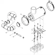 Turbocharger bracket 2 - Блок «Air filter assembly»  (номер на схеме: 6)