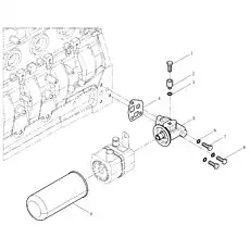 Oil pressure sensor seat - Блок «Oil filter assembly»  (номер на схеме: 2)