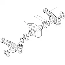 Rocker arm seat - Блок «Rocket arm bracket assembly»  (номер на схеме: 1)