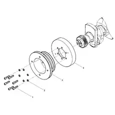 Pulley of crankshaft - Блок «V belt pulley assembly with damper»  (номер на схеме: 3)