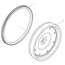 Flywheel ring gear - Блок «Flywheel sub-assembly»  (номер на схеме: 1)