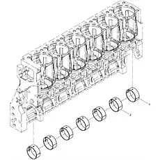 Thrust main bearing bush assembly - Блок «Main Bearing Set»  (номер на схеме: 1)