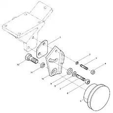 Tensioning wheel supporting plate - Блок «Tensioner and Belt Assembly»  (номер на схеме: 10)