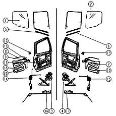 OUTER HANDLE ASSEMBLY OF THE LEFT DOOR GD12A-WKSB-L - Блок «Дверные и вспомогательные системы»  (номер на схеме: 16)