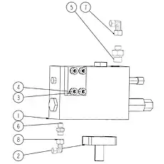 соединение - Блок «Монтажный узле балансировочного клапана гидроцилиндра подъема»  (номер на схеме: 8)