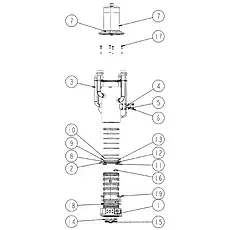 болт M8×20 GB/T5783-2000 - Блок «Центральный шарнир»  (номер на схеме: 13)