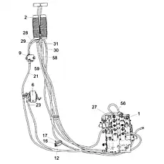 ШЛАНГ В СБОРЕ - Блок «Гидравлическая система управления»  (номер на схеме: 58)
