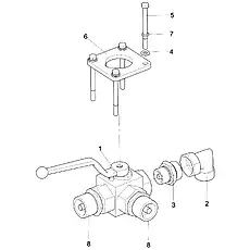 THREE-WAY BALL VALVE - Блок «Шаровой клапан в сборе»  (номер на схеме: 1)