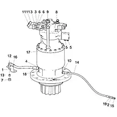 OIL CUP GB/T25618.1-2010 - Блок «SWING MOTOR ASSEMBLY»  (номер на схеме: 15)