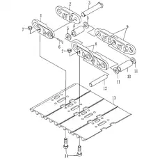 Болт - Блок «Гусеница»  (номер на схеме: 14)
