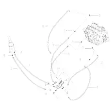 Гибкая труба в сборе - Блок «Направляющий гидравлический трубопровод»  (номер на схеме: 10)
