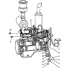 Nut M14 [GB6170] - Блок «Engine Assembly (XG3165C, XG3180)»  (номер на схеме: 7)