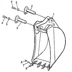 Pin - Блок «BACKHOE BUCKET MODULE»  (номер на схеме: 7)