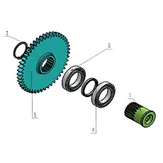 Shaft with elastic retaining ring 50 - Блок «LARGE PUMP SHAFT ASSEMBLY»  (номер на схеме: 3)