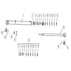 Piston rod - Блок «LIFTING CYLINDER»  (номер на схеме: 13)