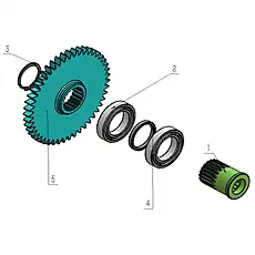 Shaft with elastic retaining ring 50 - Блок «OIL PUMP SHAFT ASSEMBLY»  (номер на схеме: 3)