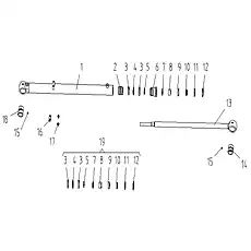 Piston rod - Блок «TILT CYLINDER»  (номер на схеме: 13)