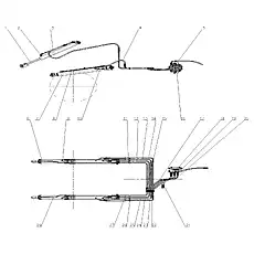 Lifting cylinder small cavity hard tube - Блок «WORKING DEVICE HYDRAULIC SYSTEM»  (номер на схеме: 8)