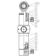 cylinder rod - Блок «Цилиндр ковша»  (номер на схеме: 14)
