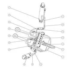 swing cylinder - Блок «Боковая гидравлическая система»  (номер на схеме: 17)