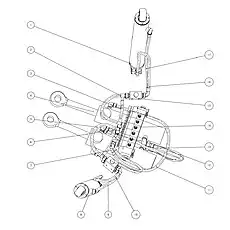 left landing leg cylinder - Блок «Боковая гидравлическая система»  (номер на схеме: 13)