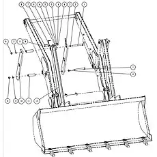 pull pole assemblу - Блок «Рабочее устройство погрузчика»  (номер на схеме: 12)