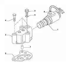 4WD electro-valve - Блок «Крутящий момент и коробка передач»  (номер на схеме: 1)