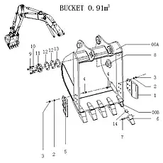 CUTTER;SIDE - Блок «Bucket 0.91m3»  (номер на схеме: 1)