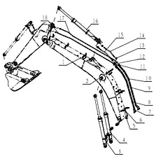 Flange components M2M2HK-16 - Блок «Front Hydraulic Piping 1»  (номер на схеме: 13)