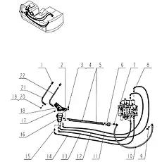 Pilot control valve PVD8P5012B - Блок «Travel pilot line assembly»  (номер на схеме: 16)
