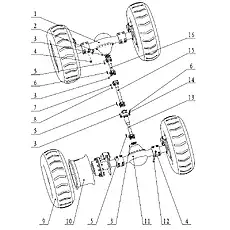 Tire 17.5-25X12 - Блок «Axle 06E0372-04»  (номер на схеме: 9)