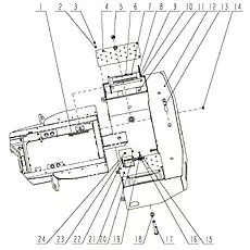 Bolt M27X320 38X38 - Блок «Frame system-2»  (номер на схеме: 1)