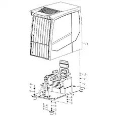 Nut M10 GB/T6170 - Блок «Cab assembly»  (номер на схеме: 5)