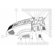 ABSORBER - Блок «ENGINE HOOD»  (номер на схеме: 1)