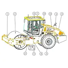 ATTACHED TOOLS XS143 - Блок «XS143 VIBRATORY ROLLER»  (номер на схеме: 14)