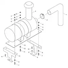 Heavy type hose clamp 113-121 - Блок «Air filter components»  (номер на схеме: 2)