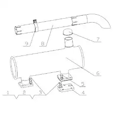 Exhaust pipe hoop parts - Блок «D7019-1201000/05 Глушитель в сборе»  (номер на схеме: 9)