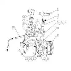 Air compressor gear - Блок «D7019-3509000/10 Пневматический воздушный компрессор в сборе»  (номер на схеме: 11)