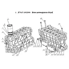 Водоуплотнительное кольцо гильзы - Блок «B7615-1002000 Блок цилиндров в сборе»  (номер на схеме: 2)