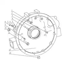 Cover plate-flywheel case - Блок «1640H-1600000/03 Чехол маховика в сборе»  (номер на схеме: 5)
