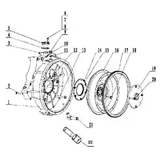 Flywheel - Блок «M3015-1600000 Выход мощности в сборе»  (номер на схеме: 16)