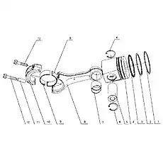 Second piston ring (damageable) - Блок «G0100-1004000 Поршень и узел шатуна в сборе»  (номер на схеме: 2)