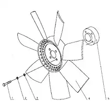 Fan connecting flange - Блок «G0100-1308000 Вентилятор в сборе»  (номер на схеме: 5)