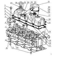 Cylinder head cover gasket - Блок «D0300-1003000 Головка блока цилиндров в сборе»  (номер на схеме: 14)