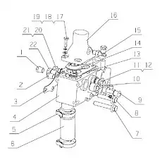 Warm air water valve assembly - Блок «G0219-1306000 Термостат в сборе»  (номер на схеме: 9)