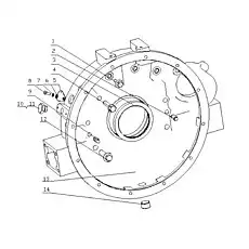 Cover plate-flywheel case - Блок «Flywheel Housing Assembly 1640H-1600000/03»  (номер на схеме: 5)