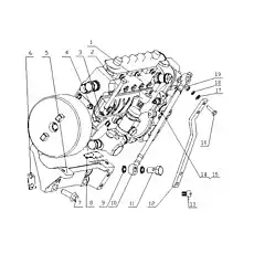 Injection pump bracket - Блок «Fuel Injection Pump Assembly B7606T111000/08»  (номер на схеме: 5)