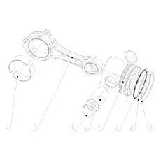 Connecting rod bearing shell - Блок «Piston Connecting Rod Assembly 340-1004000/03»  (номер на схеме: 8)