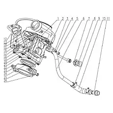 Oil inlet joint for turbocharger - Блок «G60AB-1118000 Турбокомпрессор в сборе»  (номер на схеме: 7)