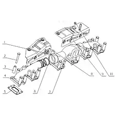 Exhaust manifold - Блок «L3002-1008200 Выпускные части»  (номер на схеме: 4)